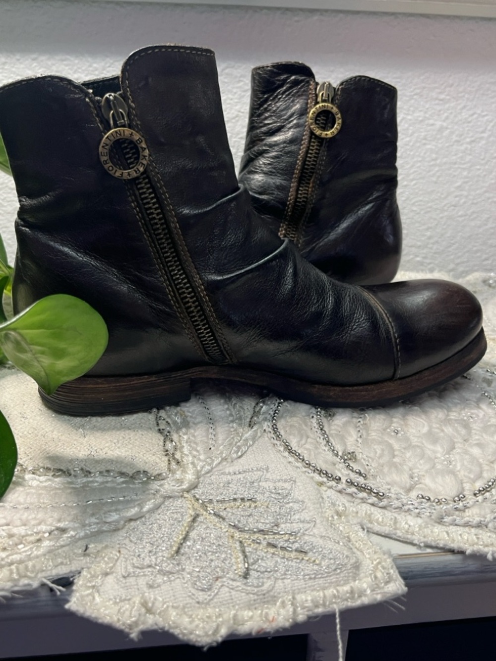 Fiorentini + Baker Dark Brown Italian Leather Ruched Ankle Boots Size [EU 36] - Picture 6 of 15